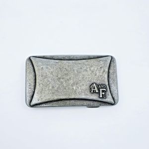 Genuine Vintage Abercrombie and Fitch Metal Craft Belt Buckle Gray Y2K